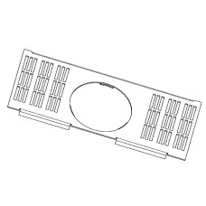 Deckplatte hinten schwarz Aruba 220.17 (für Rauchrohrabdeckung)