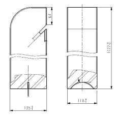 seitliche Verkleidung 110*135*1022 SPECKSTEIN antik 220.17