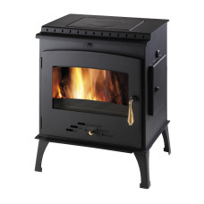 wasserführender Kaminofen ARKTIC-12 706.15-WT-C, Grundfarbe schwarz, mit Kochplatte