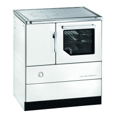 Herd HSD 75.5-AL weiß, Stahlkochplatte, Backrohr und Rauchrohranschluss rechts =