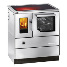 Herd HSD 75.5-C-SF-AL Edelstahl mit Sichtfenster, Ceranfeld, Backrohr und Rauchrohranschluss rechts 