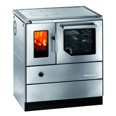 Herd HSD 75.5-SF-AL Edelstahl mit Sichtfenster, Stahlkochplatte, Backrohr und Rauchrohranschluss rec