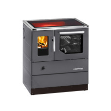 Herd HSD 75.5-C-SF-AL anthrazit mit Sichtfenster, Ceranfeld, Backrohr und Rauchrohranschluss rechts 