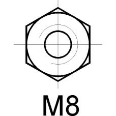 Mutter M8 021401.25 - DIN 934 zink.