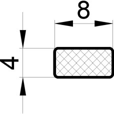 Dichtung Glas 8x4 mm    lfm