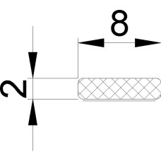 Schnur selbstklebend 8*2