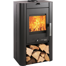 PRUNUS II Stahl tief-schwarz, mit Holzfach