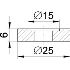ROSETTE Türgriff Ø 25x 6 MESSING