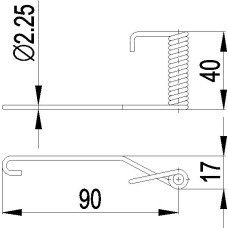 SCHLIESSFEDER f.versenkte Tür ( Lahti 250.17,Uppsala 269.15 )