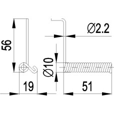 Türfeder 4.5x54x2.2 Einsatz 180/181/182/184/185