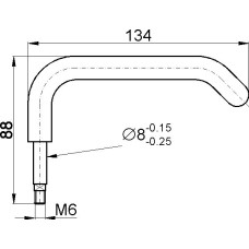 TÜRGRIFF KO 14 lang L-Form CHR