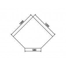 Unterleg-Platte Klarglas Form B 1000x1000/580mm-45°