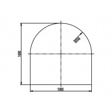 Unterleg-Platte Klarglas Form C 1000x1000mm/R=500