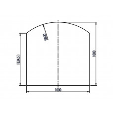 Unterleg-Platte Klarglas Form E 1000x1000mm/R=800